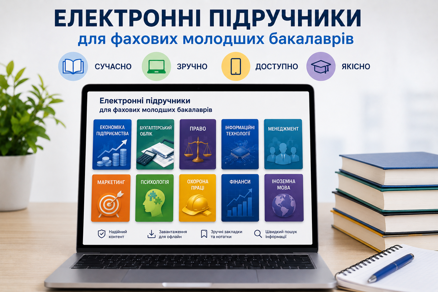 Електронні підручники для фахових молодших бакалаврів